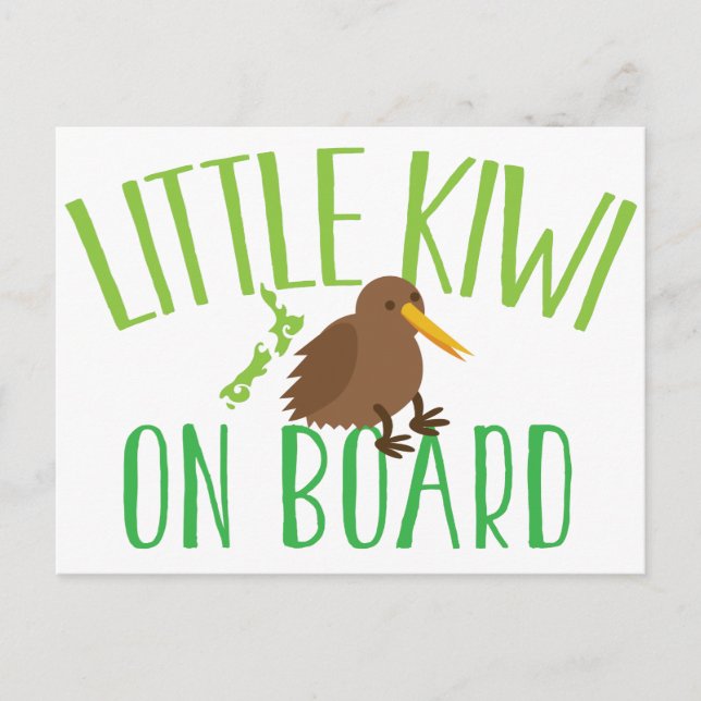 Little kiwi on board (Cute New Zealand maternity) Postcard (Front)