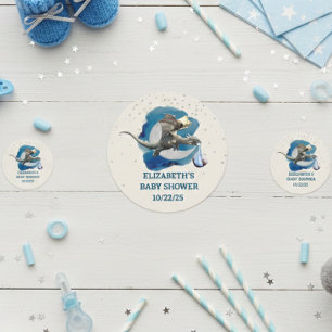 Little Knight Dragon Silver Star Baby Shower Confetti