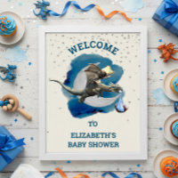  Little Knight Dragon Silver Star Baby Shower  