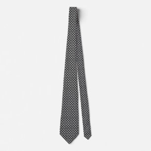 Little Knitted Hearts Pattern on Black Love Tie
