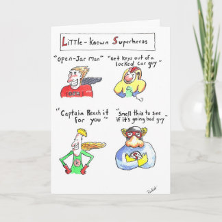 Little-Known Superheros Birthday Card