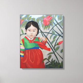Little Korean Girl Print on Canvas