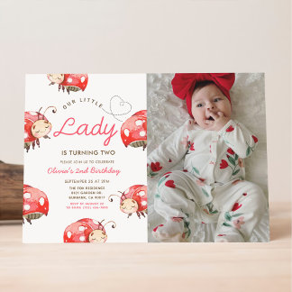 Little Lady Birthday Party Photo Invitation