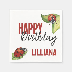 Little Lady Ladybug Birthday Party, Any Age Napkin