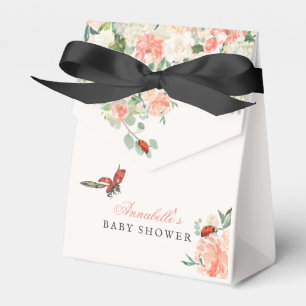 Little Lady Ladybug Roses Girl Baby Shower Favor Box