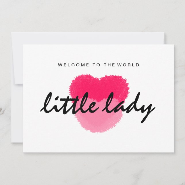 Little Lady New Baby Card (Front)