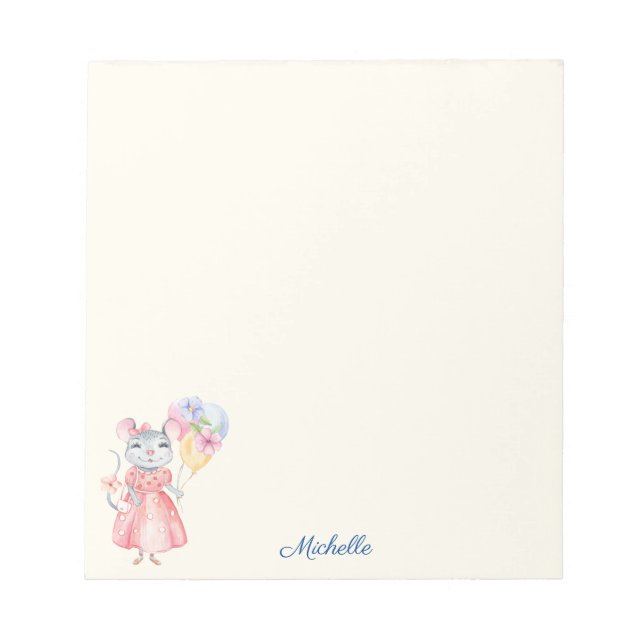 Little Lady Party Mouse Notepad YOUR Name (Front)