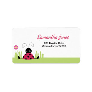 Little Ladybug Baby Shower Address Label