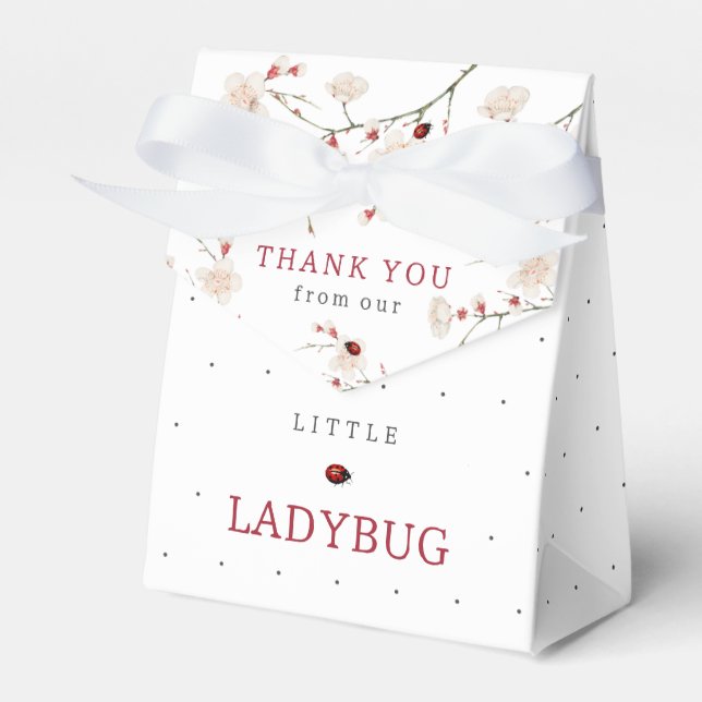 Little Ladybug Baby Shower  Favor Box (Front Side)