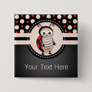 Little Ladybug Birthday Party Favour Button