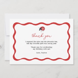 Little Ladybug Birthday Thank You Card