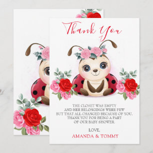 Little Ladybug Girl Baby Shower Thank You