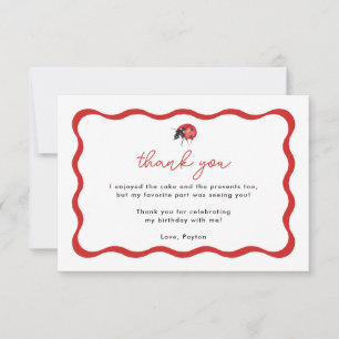 Little Ladybug Girl Birthday Party Thank You