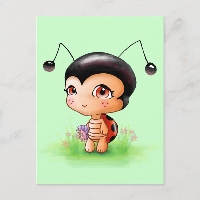 Little Ladybug Girl Postcard (Front)