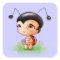 Little Ladybug Girl Sticker
