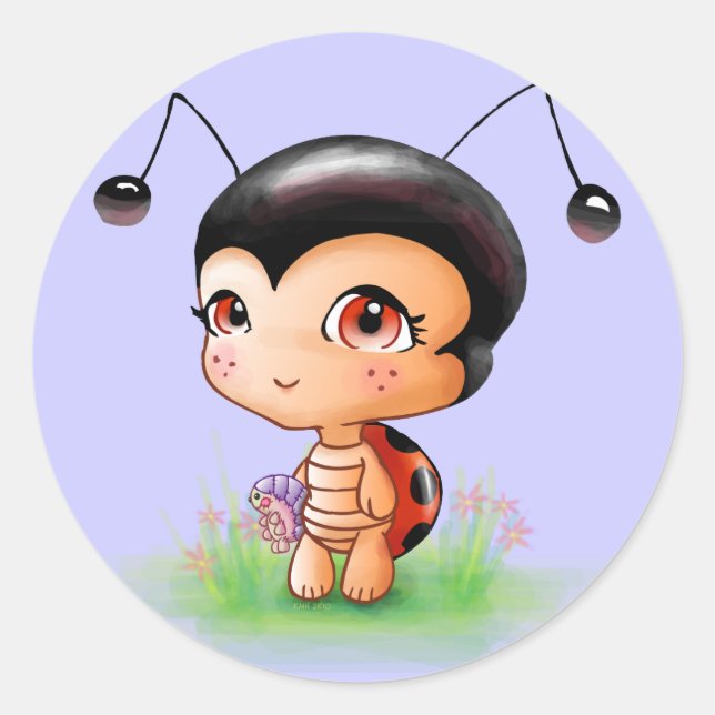 Little Ladybug Girl Sticker (Front)