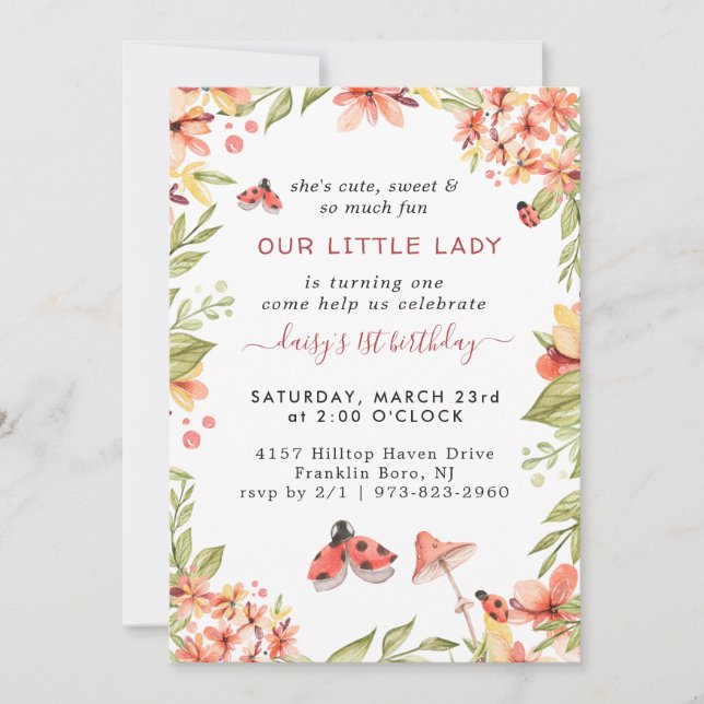 Little Ladybug | Invitation de fête d'anniversaire (Devant)