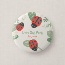 Little Ladybug Kid's Party Guest Button Favour