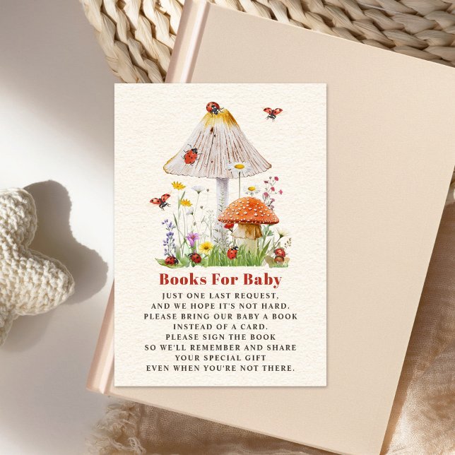 Little Ladybug Mushroom Baby Shower Book Request Invitation (Creator Uploaded)