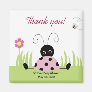 Little Ladybug (Pink) Baby Shower Favour Magnet