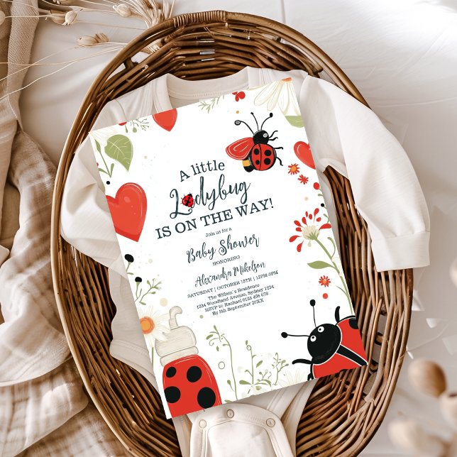 Little Ladybug Spring Baby Shower Invitation (Creator Uploaded)
