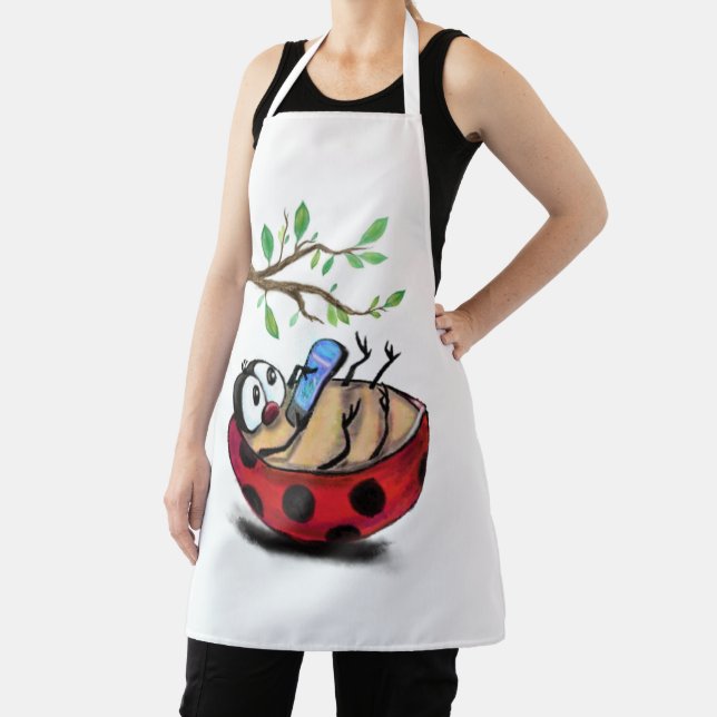 Little Ladybug with Phone Apron Gift Fun (Insitu)