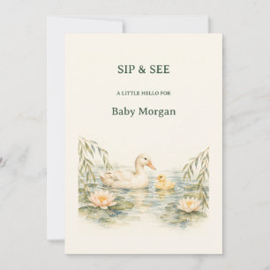 Little Lagoon Duckling Sip and See Baby Invitation