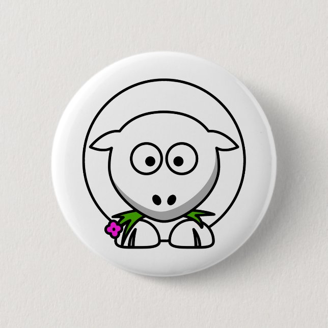 Little Lamb 2 Inch Round Button (Front)