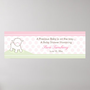 Little Lamb Baby Shower Banner     Girl Poster