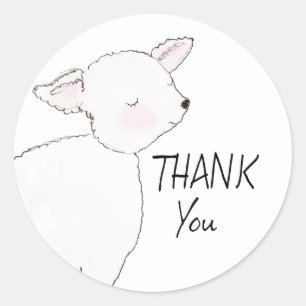 Little Lamb Baby Shower Classic Round Sticker