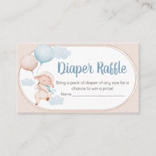 Little Lamb Baby Shower Diaper Raffle Enclosure Card
