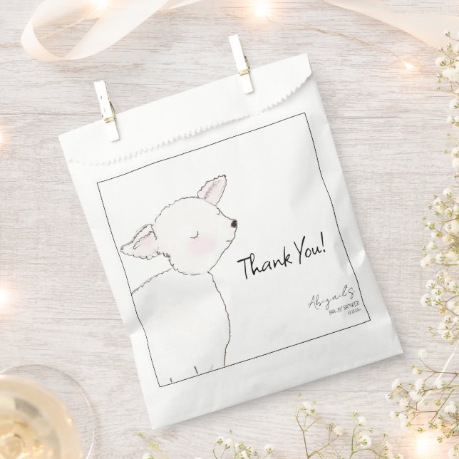 Little Lamb Baby Shower Favour Bag (Clipped)