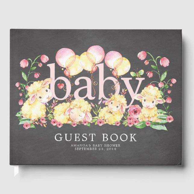 Little Lamb Baby Shower Guest Book (Front)