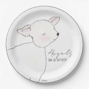 Little Lamb Baby Shower Paper Plate