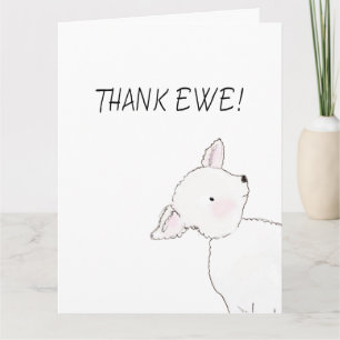Little Lamb Baby Shower Thank You Card