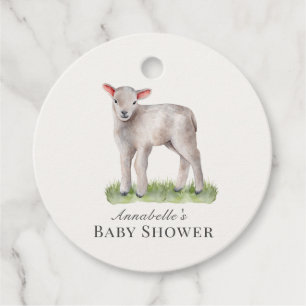 Little Lamb Baby Shower Thank You Favour Tags