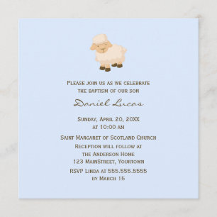 Little Lamb Baptism Invitation