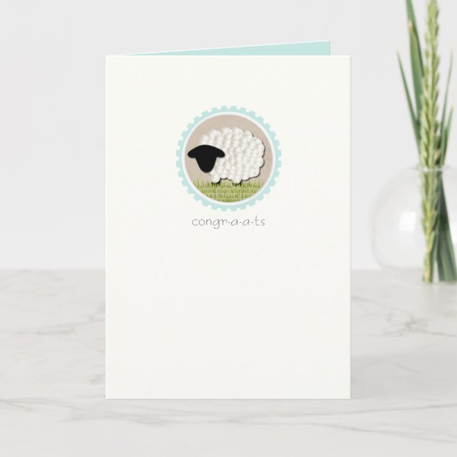 Little Lamb "Congr-a-a-ts" Greeting Card (Front)