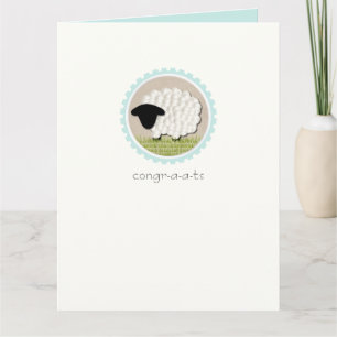Little Lamb "Congr-a-a-ts" Greeting Card (XL)