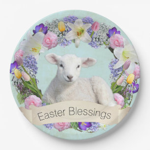 Little Lamb Easter Paper Plate
