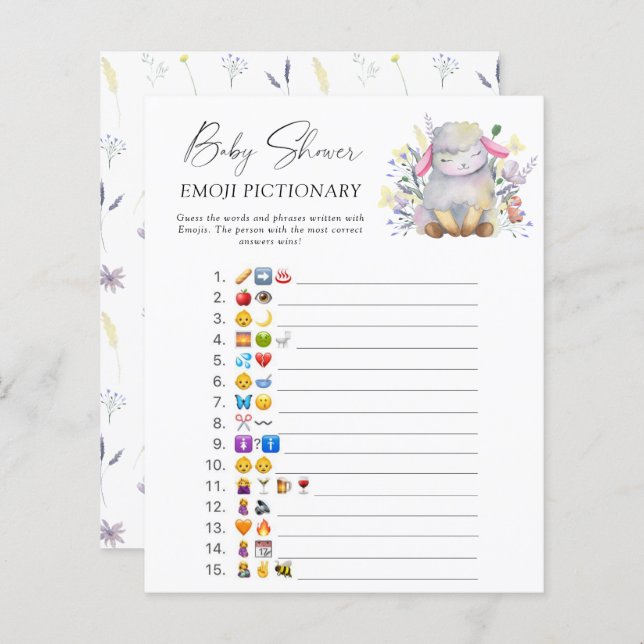 Little Lamb \ Emoji pictionary game (Front/Back)