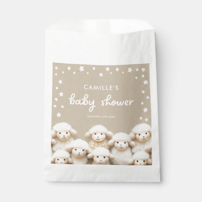 Little Lamb Gender Neutral Baby Shower Favour Bag (Front)