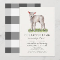 Little Lamb Kids Birthday Invitation