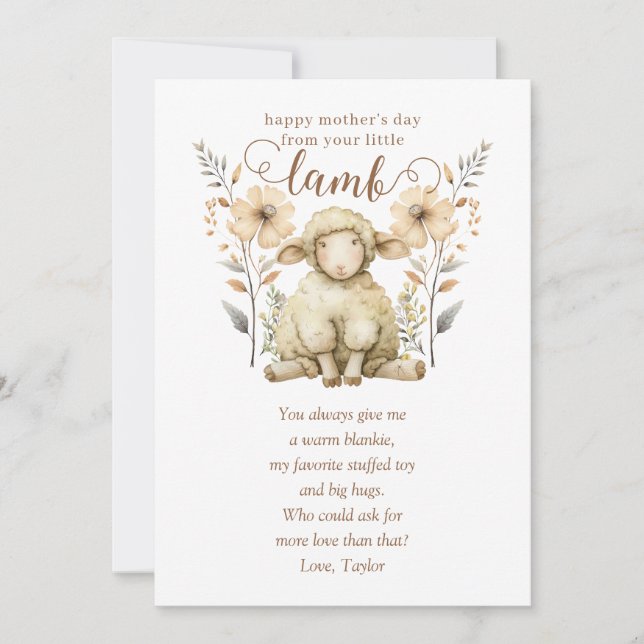 Little Lamb Mother's Day New Mom Invitation (Front)
