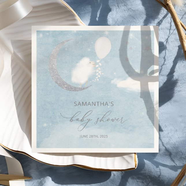 Little Lamb on the Moon Baby Shower Napkins (Creator Uploaded)