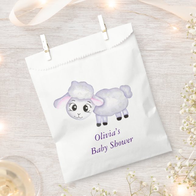 Little Lamb Sheep Baby Shower Birthday  Favour Bag (Clipped)