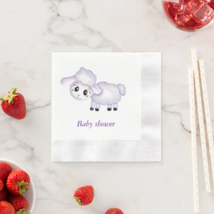 Little Lamb Sheep Baby Shower Napkin