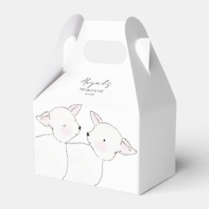 Little Lamb Twins Baby Shower Favor Box