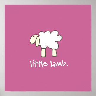 Little Lamb wall print (rose)