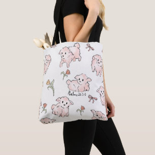 Little Lamb White Tote Bag